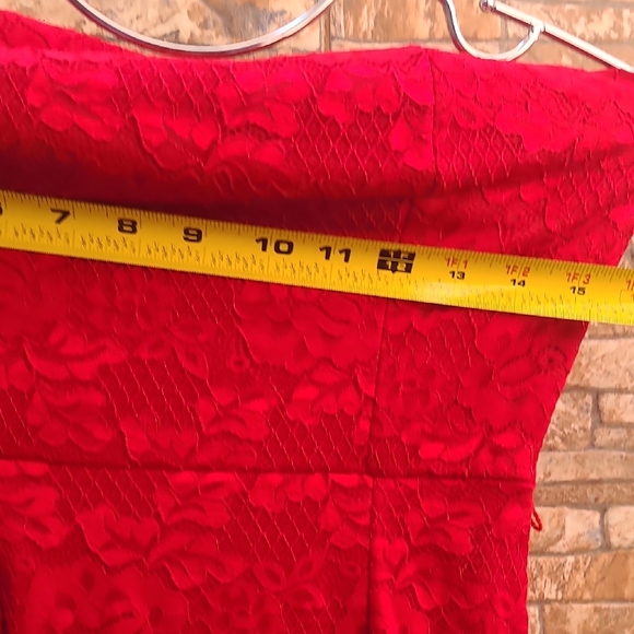 Strapless Red Lace Dress Sugar - Picture 6 of 13